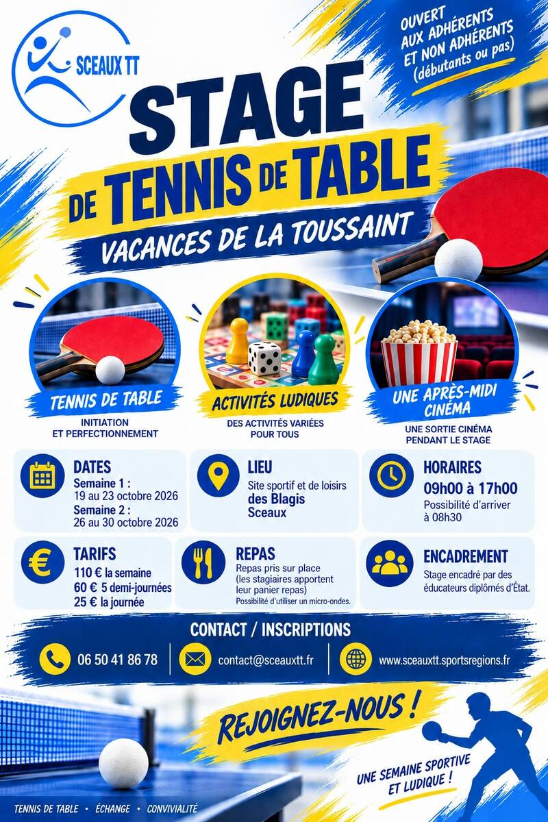Un Stage de Ping à la Toussaint?