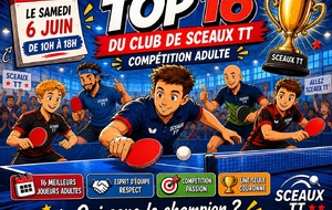 Top 16 adultes 6 juin 10h-18h