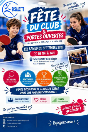 FÊTE DU CLUB  & PORTES OUVERTES - SAMEDI 26 SEPTEMBRE